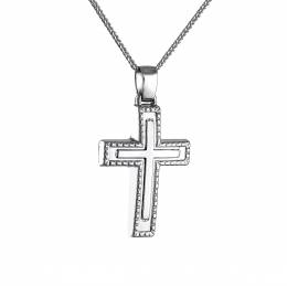 Σταυρός UNISEX με διπλή επεξεργασία Κ14 CRW 90181